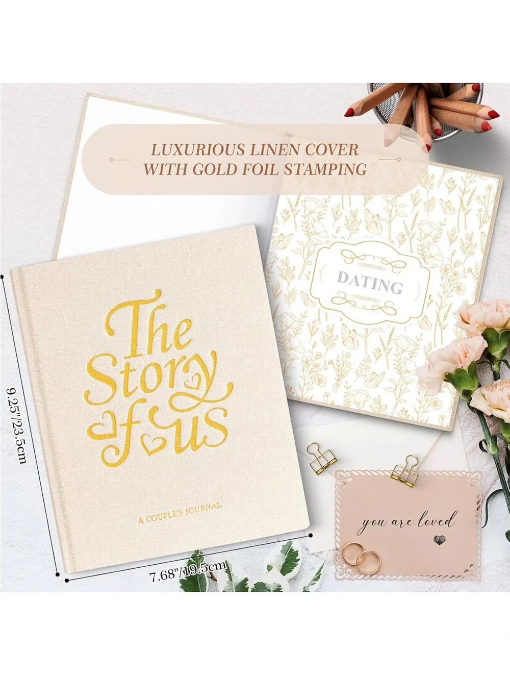 The Story of Us, Linen Dating 1st to 70th Anniversary Couple Memory Book